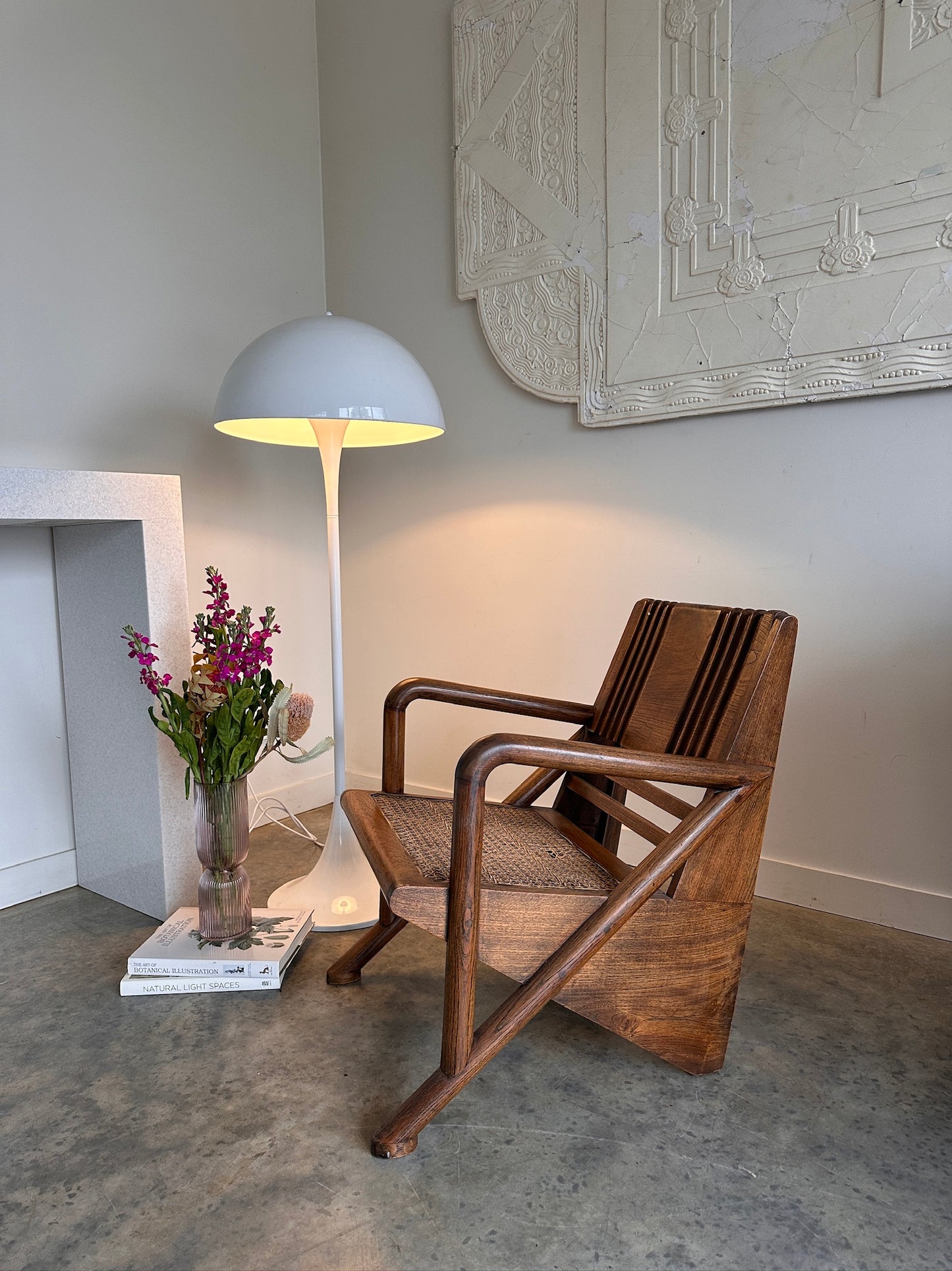 Vintage Burmese Teak and Rattan Easy Chair - Two Available