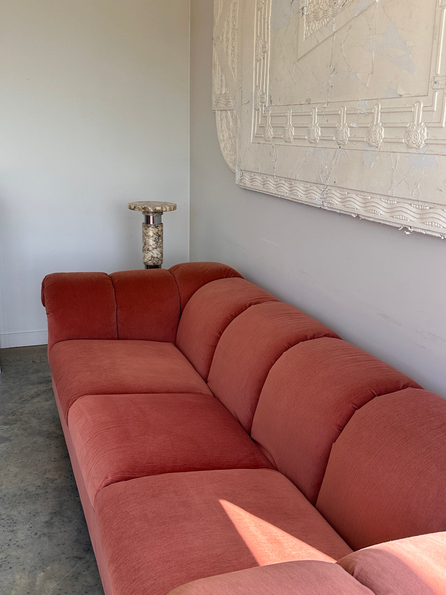 Vintage Dusty Pink Custom Made Sofas, 80's