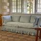 Blue Linen Ruffle Sofa