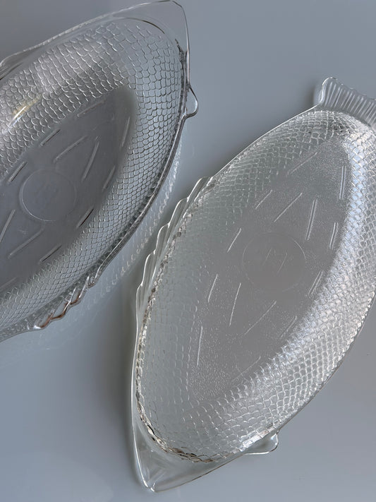 Rare USA Oven-Proof Glass Fish Platter | XL Deep Serving Dish