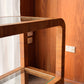 Vintage Glass and Wicker Console Table