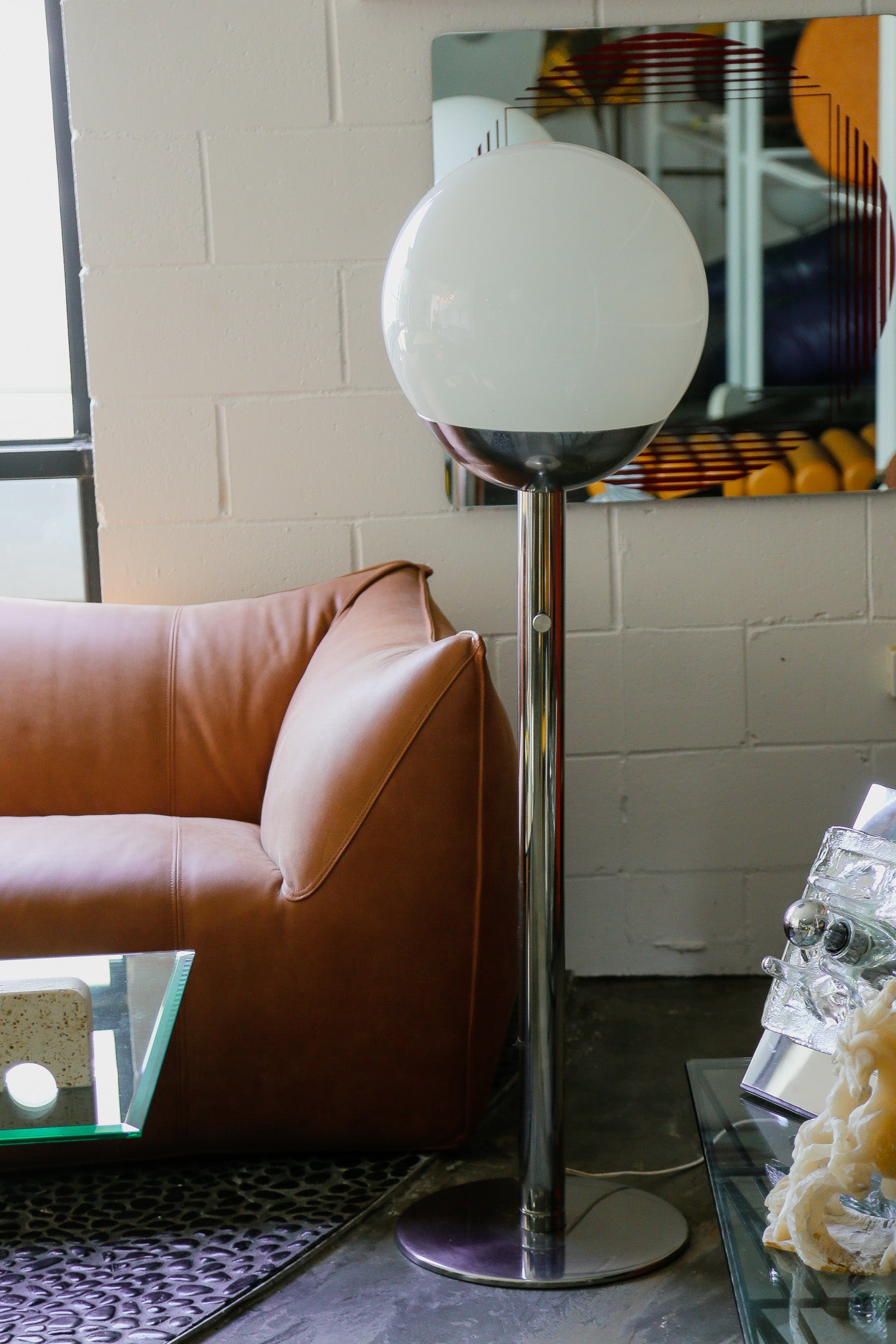 Pia Guidetti Glass Sphere Floor Lamp for Luci Milano, Italy 1970