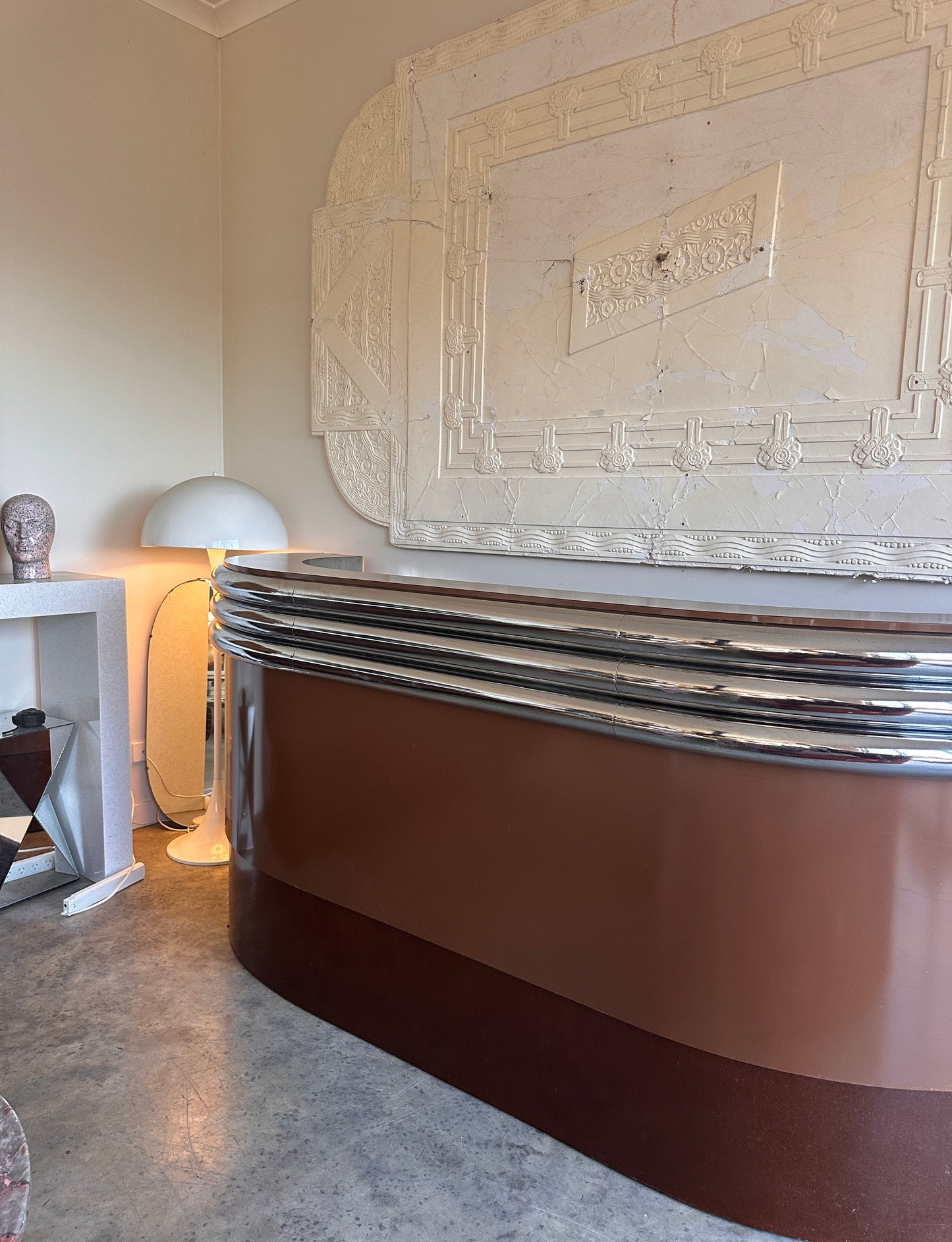 Vintage Custom Space Age Chrome Bar / Counter