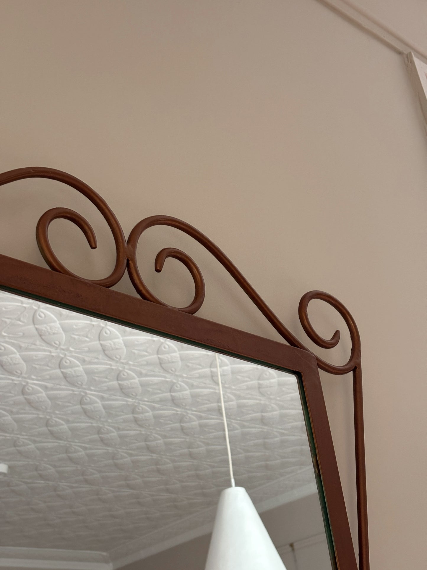 Large Vintage Wrought Iron Mirror
