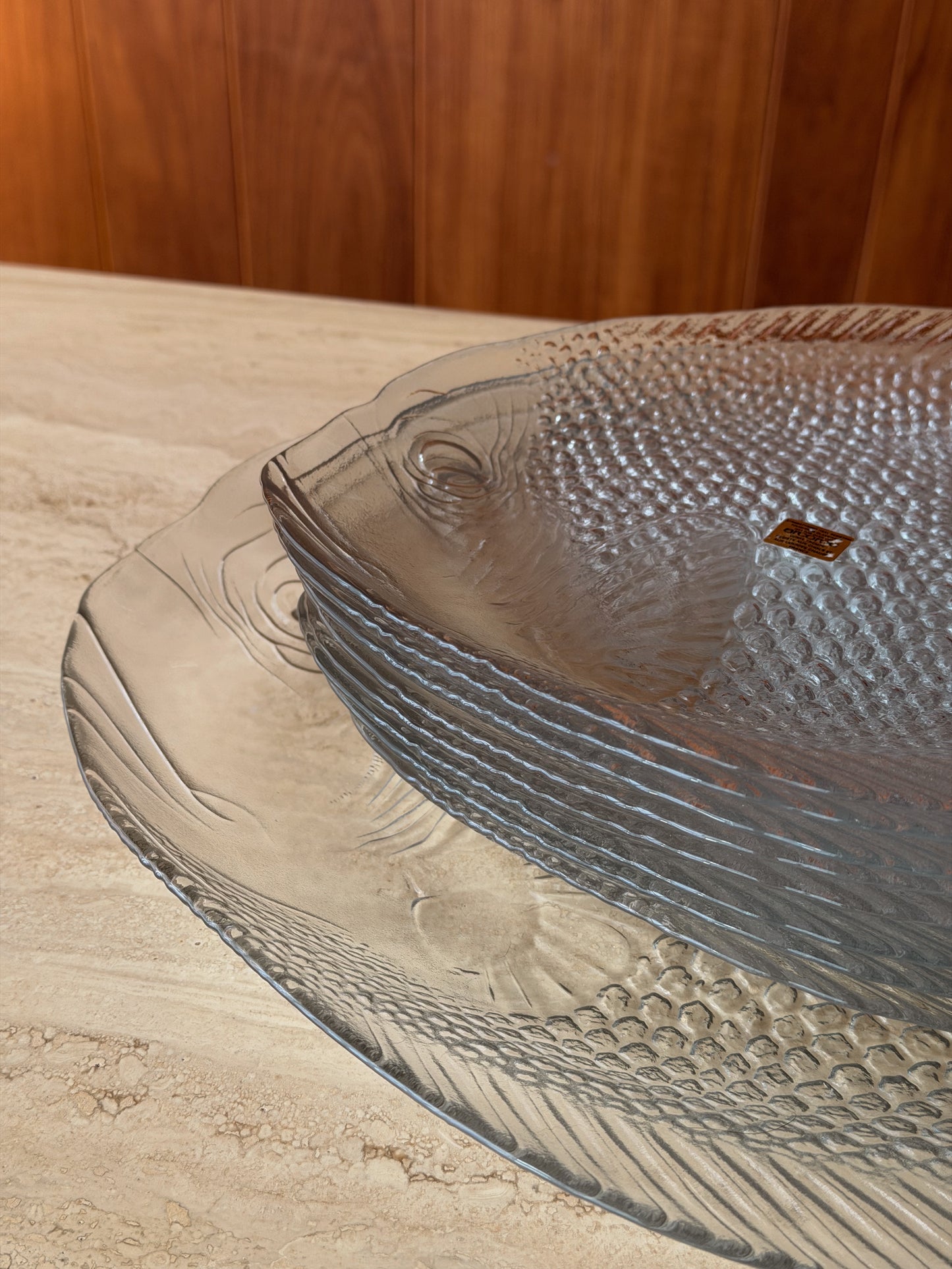 Rare Arcoroc France “poisson” fish dish glassware