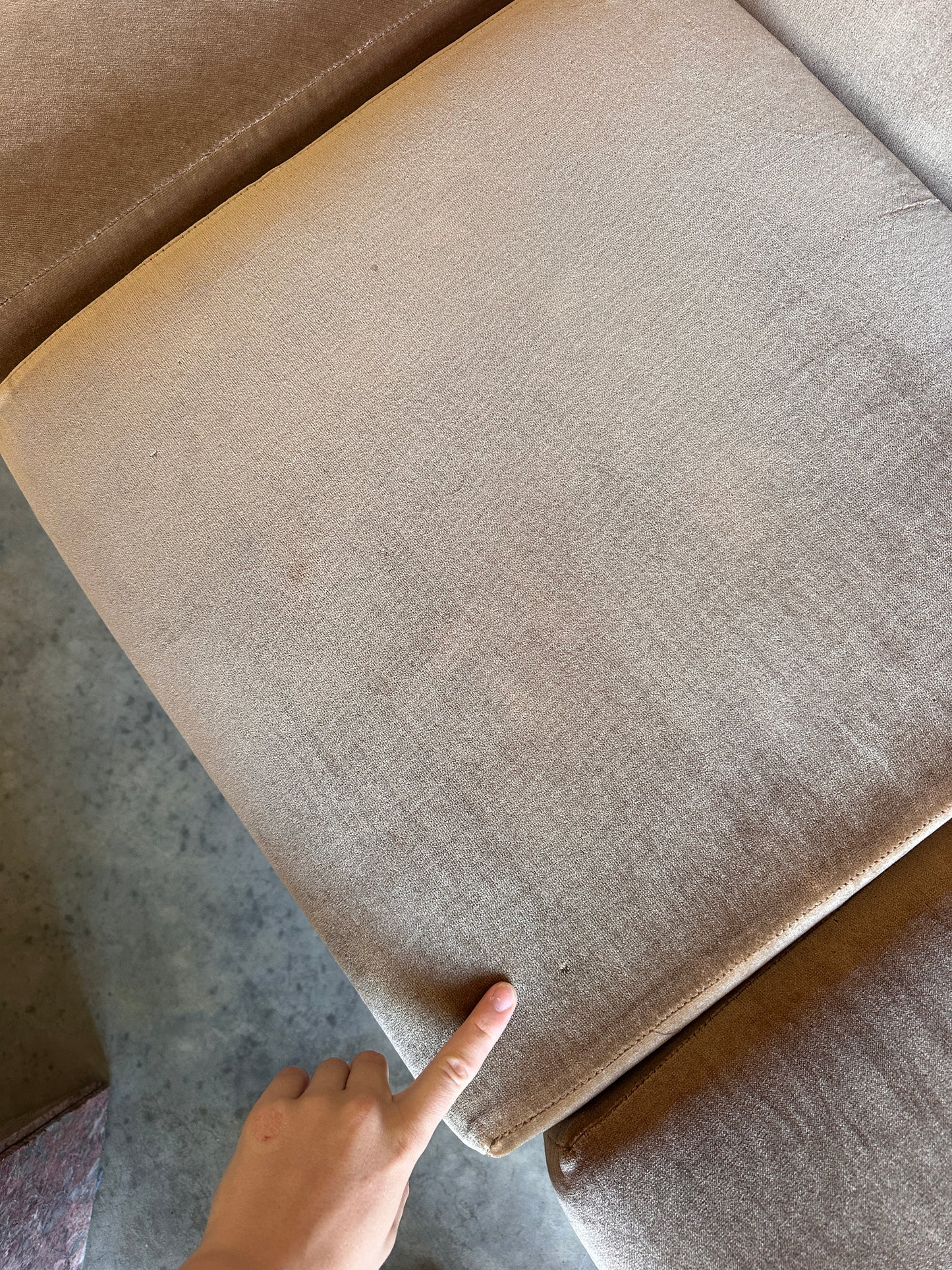 Vintage Tufted Caramel Velvet Curved Sofa