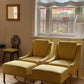 Pair of Lemon Lounge Chairs with Ottomans