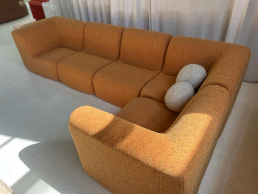 Bespoke Vintage Boucle Curved Modular Sofa