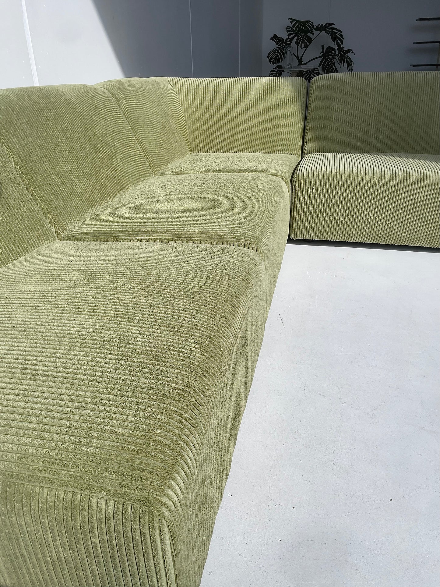 Green Corduroy Modular Sofa