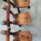 3 French Brutalist Ebonized chairs