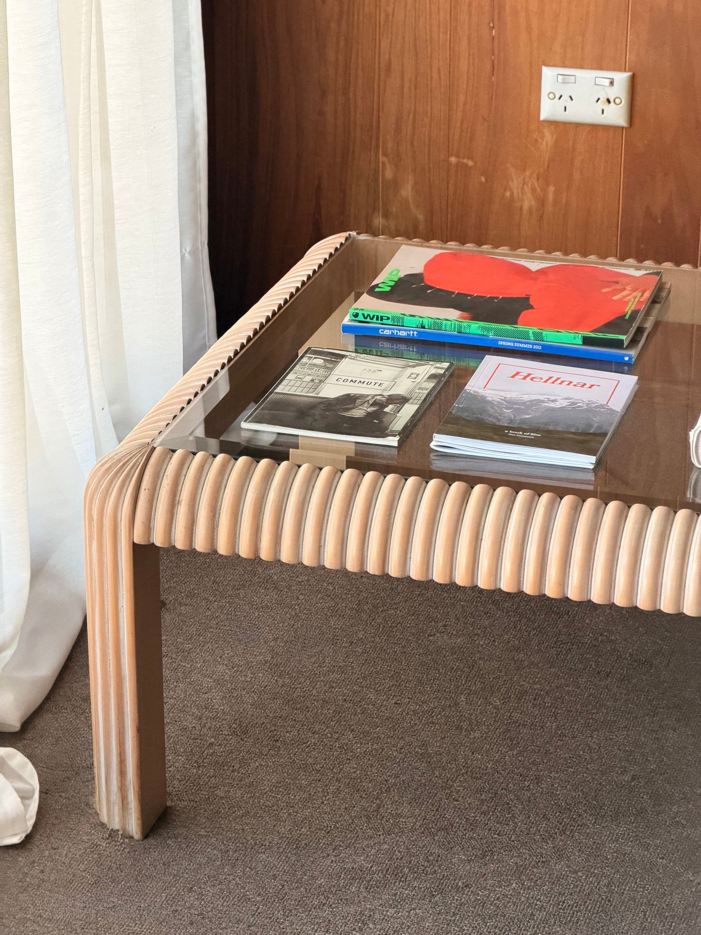 1970s Reed & Glass Coffee Table