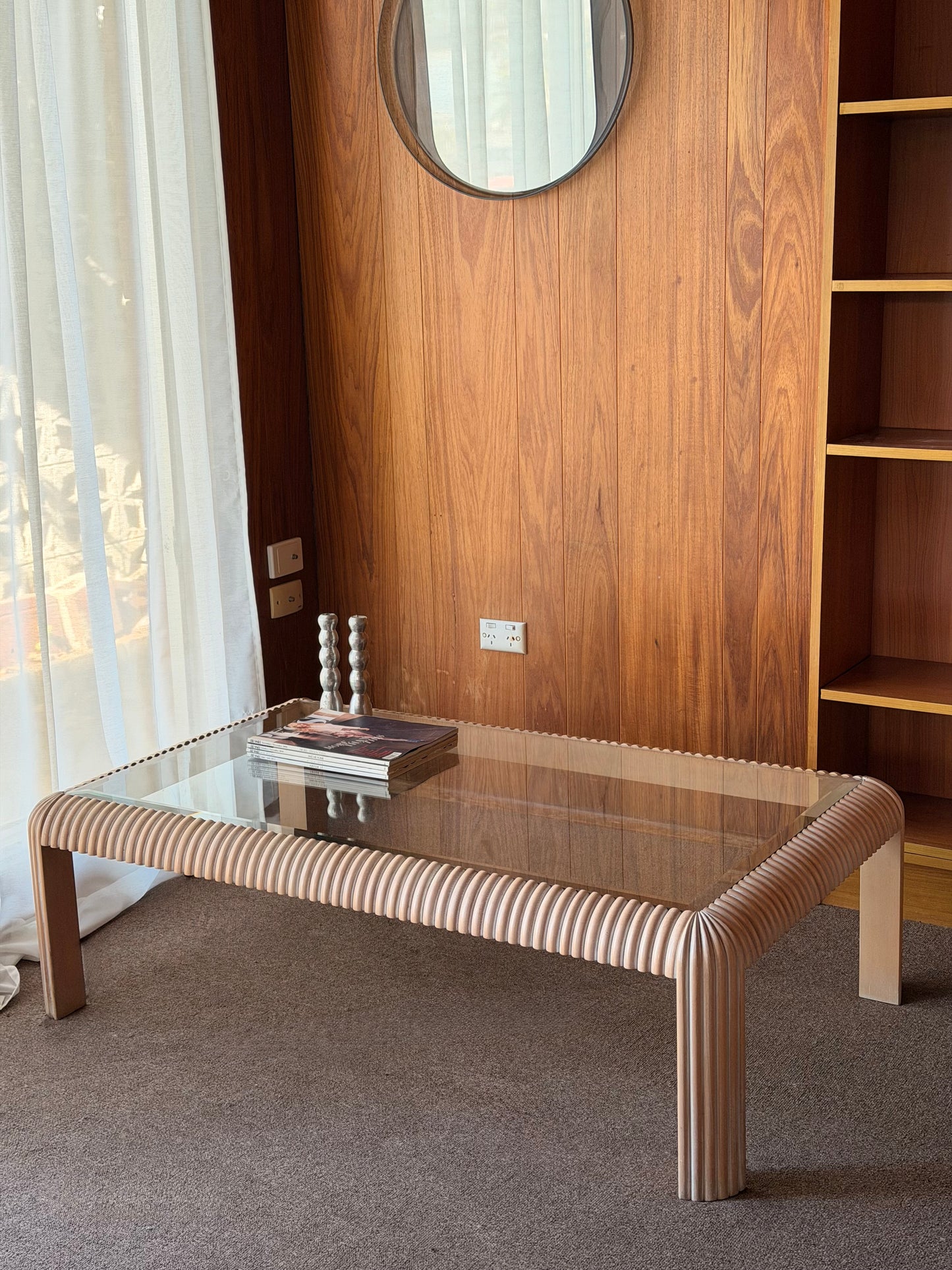 1970s Reed & Glass Coffee Table