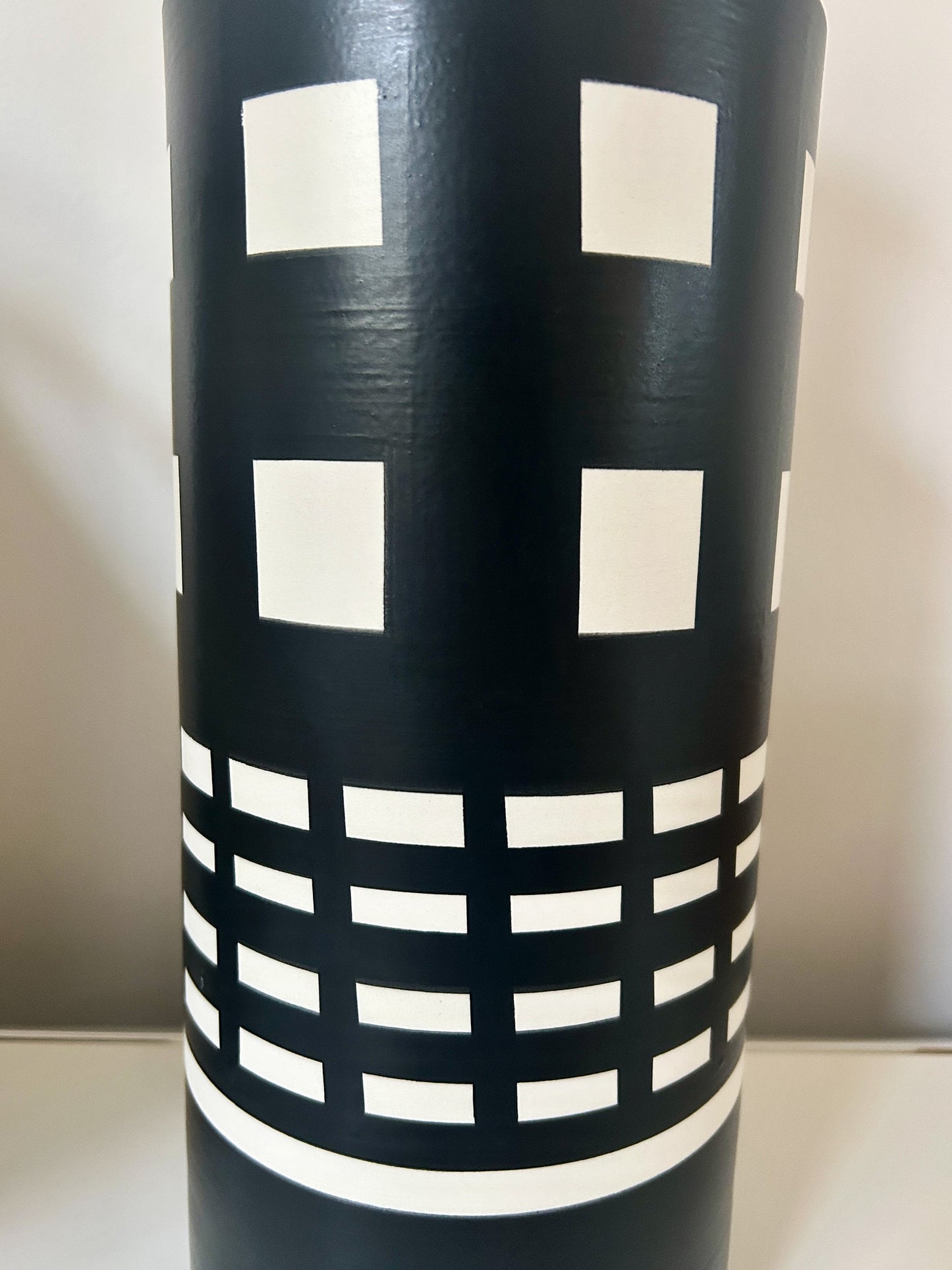 Ettore Sottsass Bitossi Ceramiche Black White Rocchetto Vase