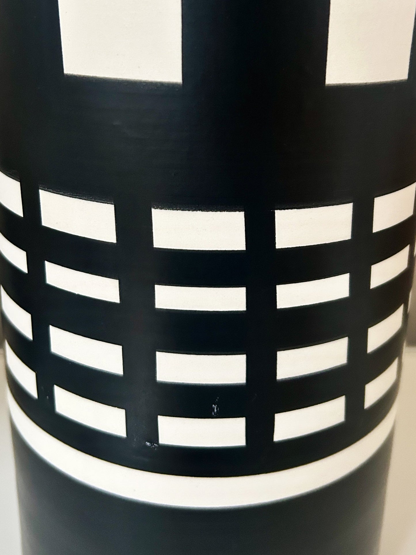 Ettore Sottsass Bitossi Ceramiche Black White Rocchetto Vase