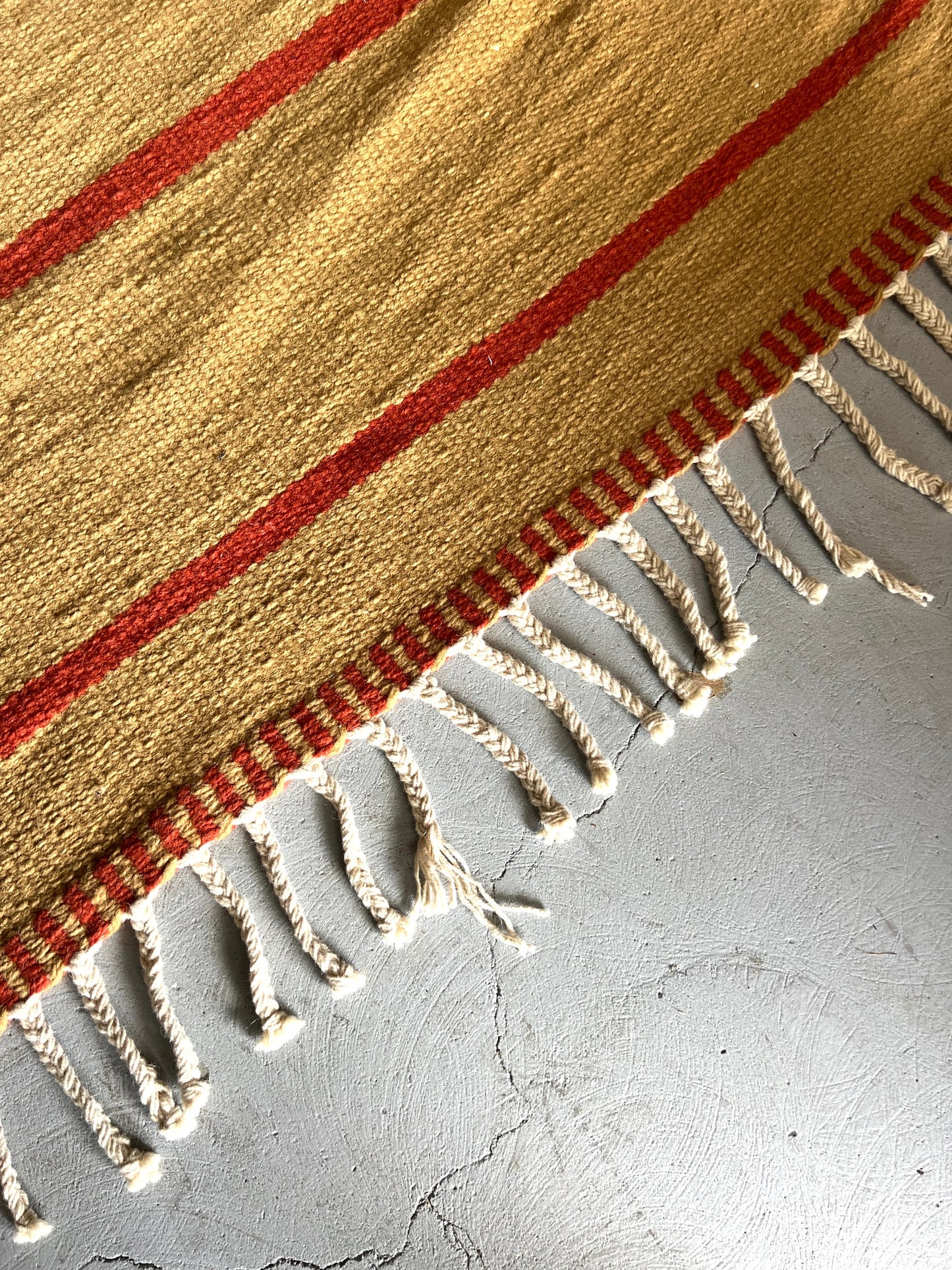 Terracotta and Fawn Single Line Rug by Beni Rug