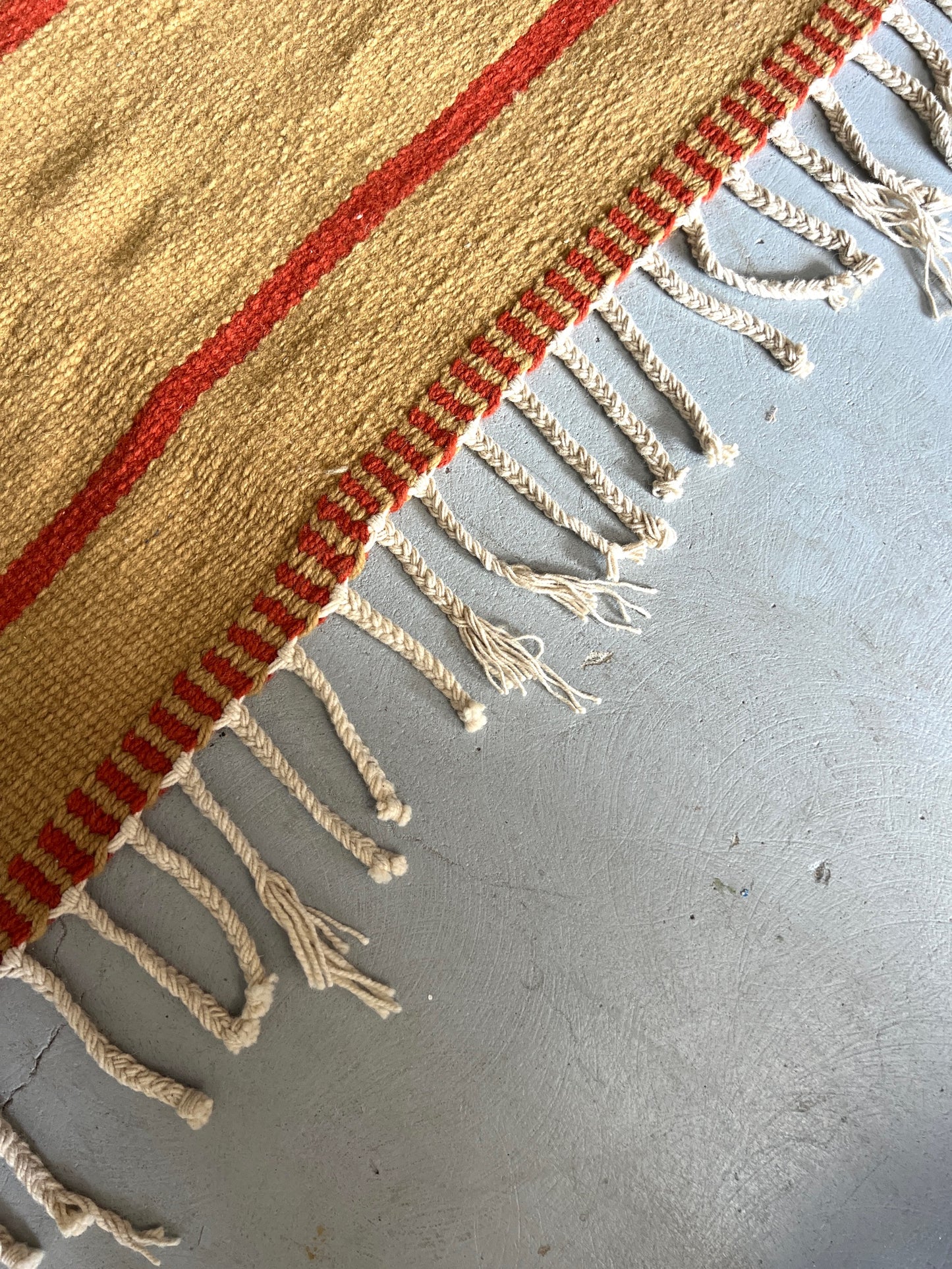 Terracotta and Fawn Single Line Rug by Beni Rug