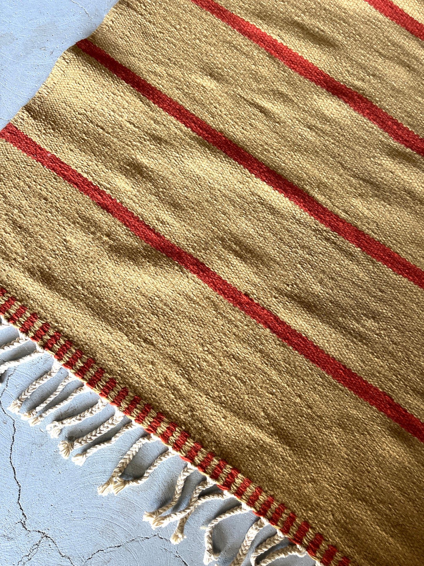 Terracotta and Fawn Single Line Rug by Beni Rug