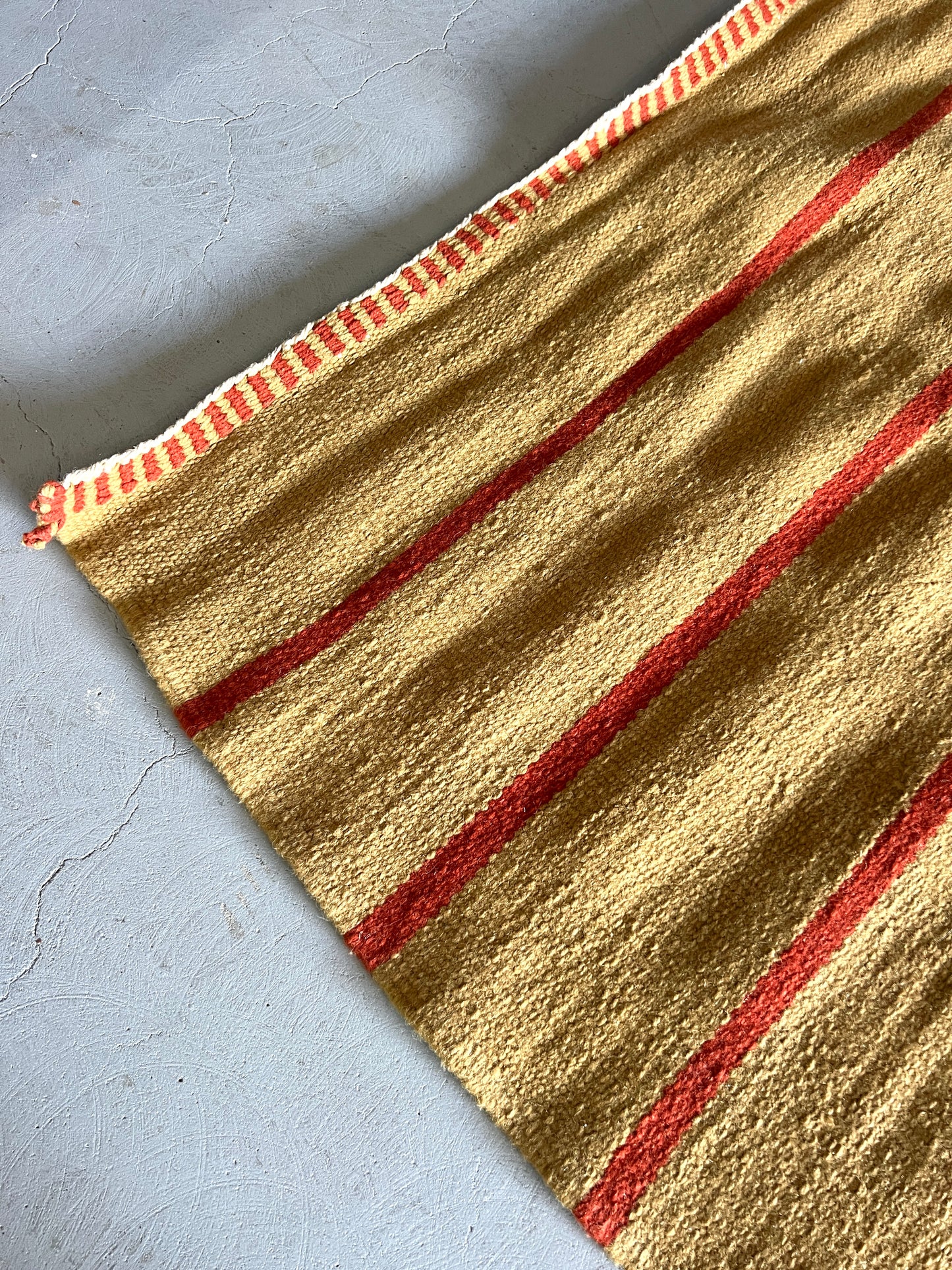 Terracotta and Fawn Single Line Rug by Beni Rug