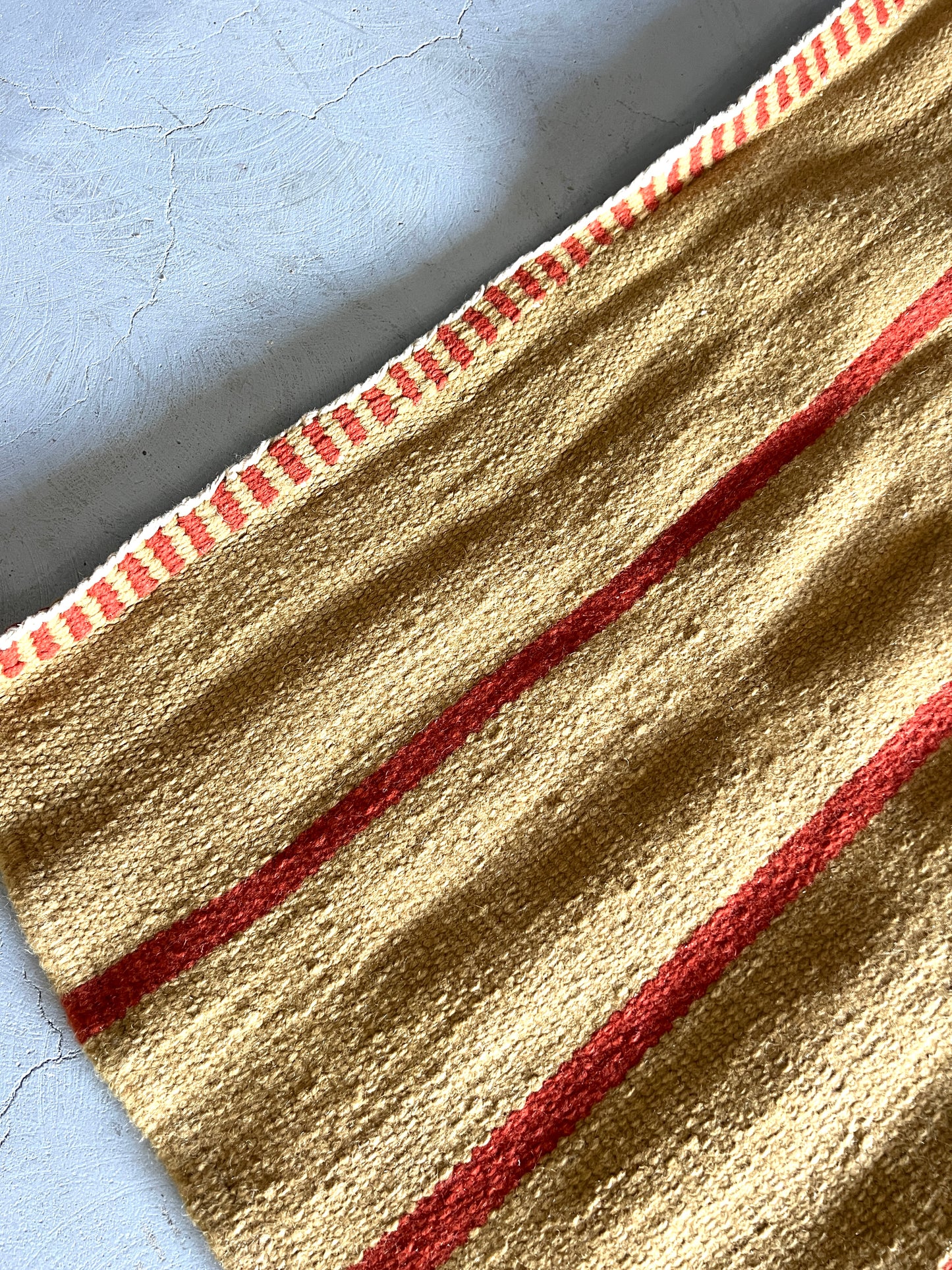 Terracotta and Fawn Single Line Rug by Beni Rug