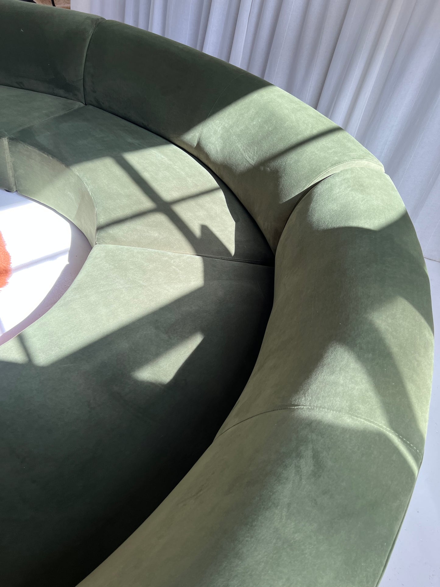 Bespoke Green Curved Modular Sofa