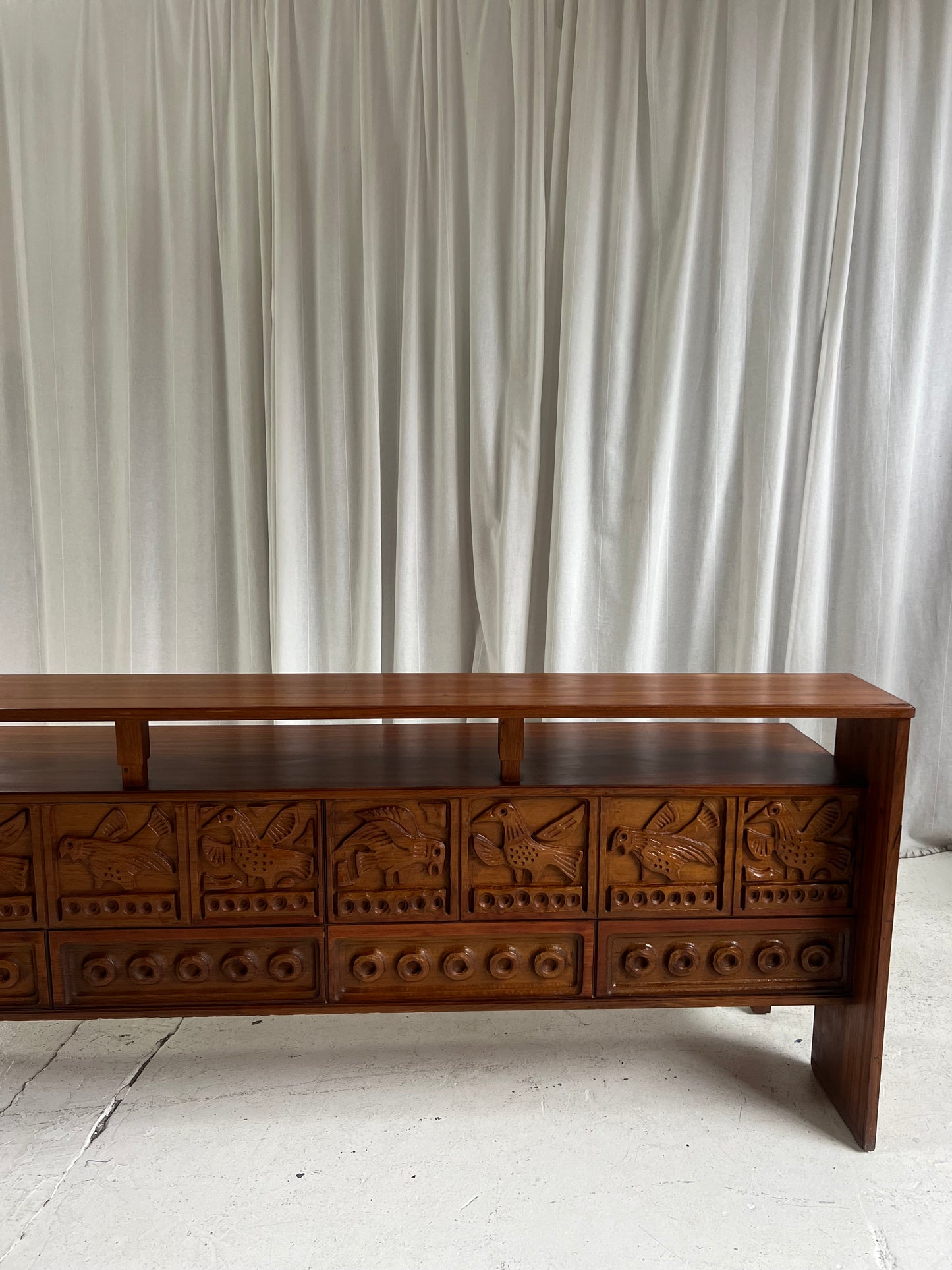 Vintage Carved Wooden Sideboard / Room Divider