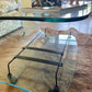 Fiam Italia Curved Glass Coffee Table with Magazine Rack