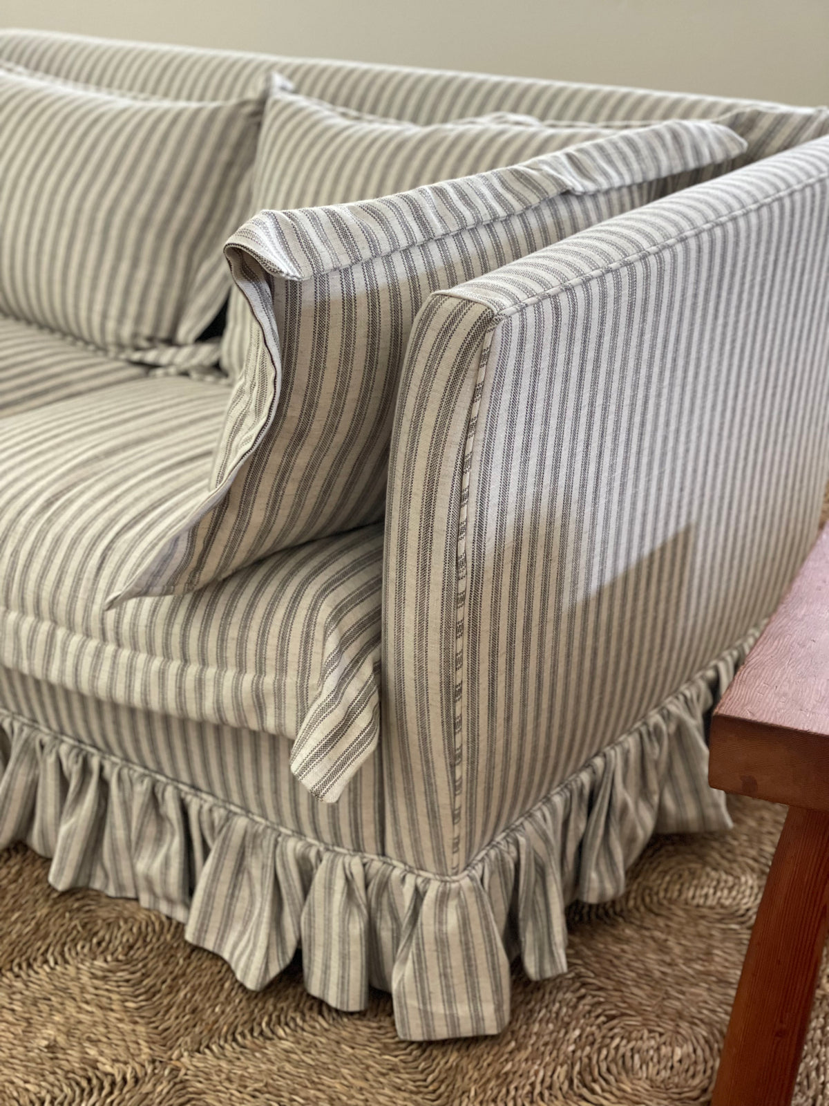Striped Ruffle Sofa