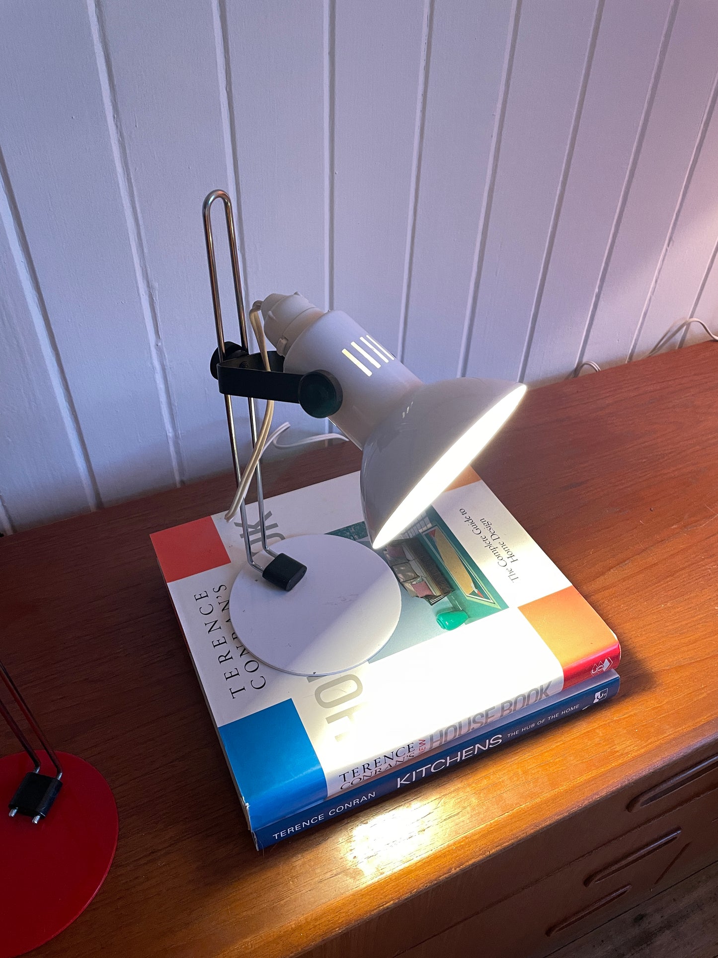 Vintage enamel desk lamps