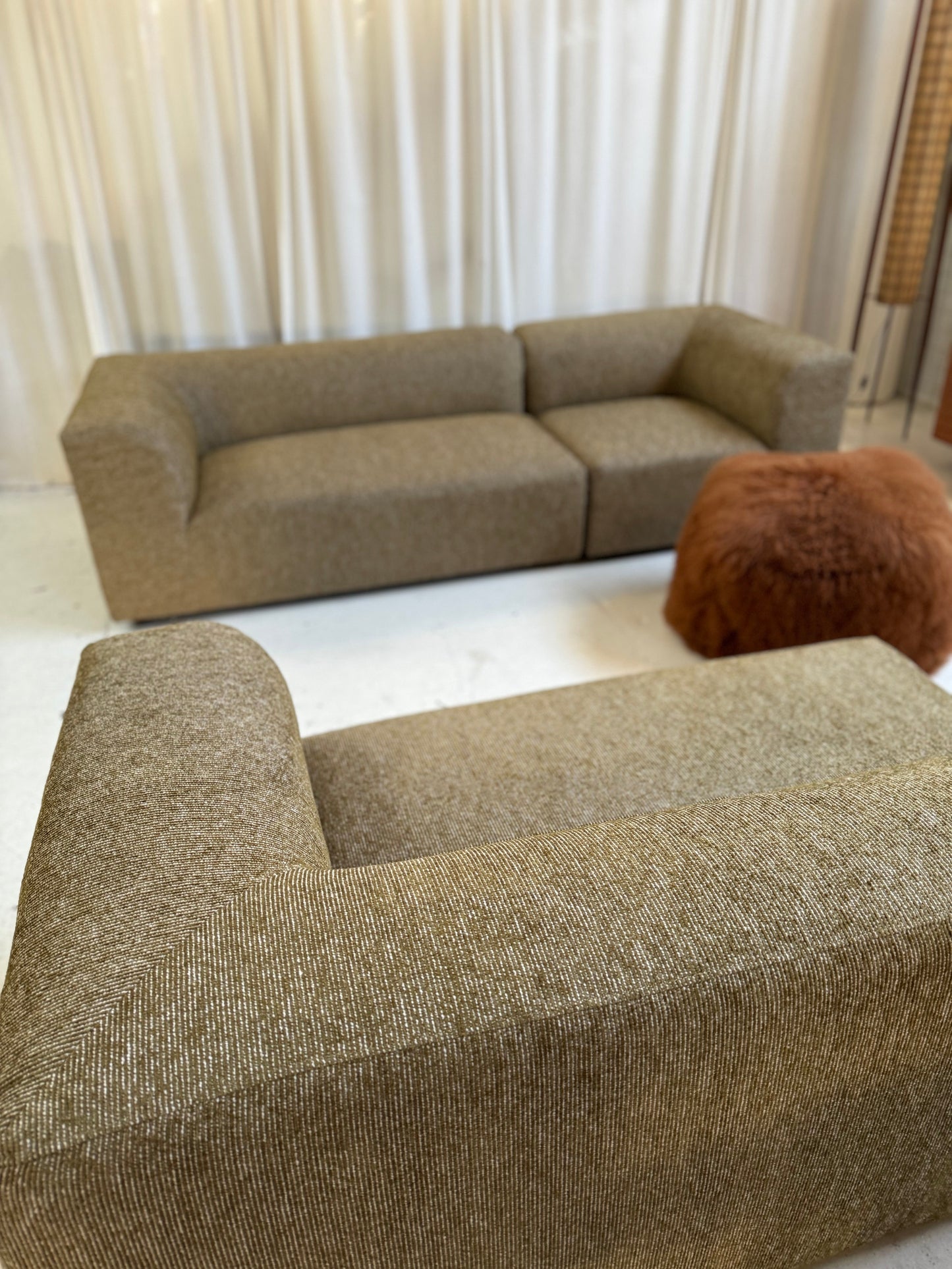 Bespoke Vintage Olive Modular Sofa Set