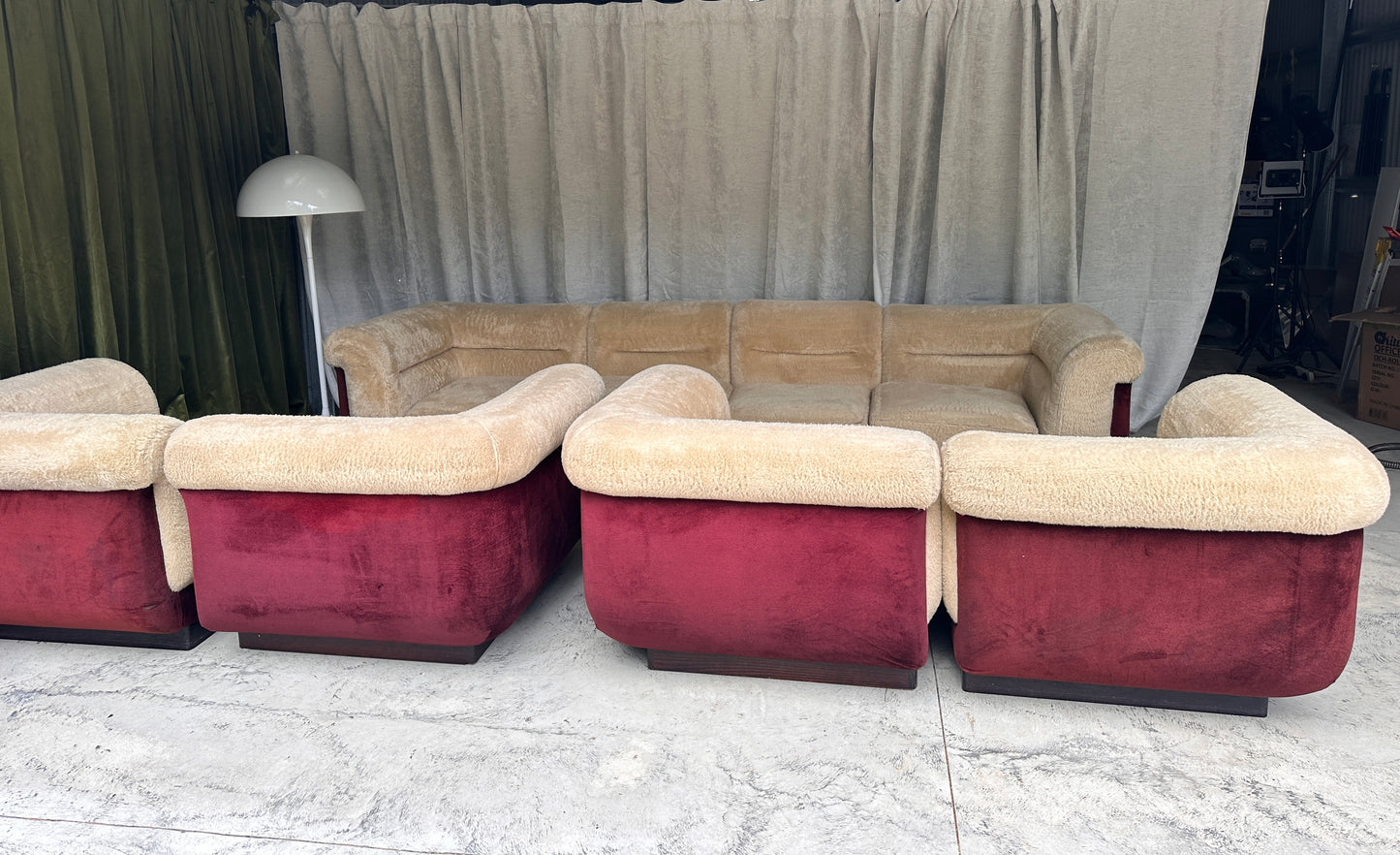 Vintage 8 Piece Fluffy Vanderoza Modular Sofa, 70’s