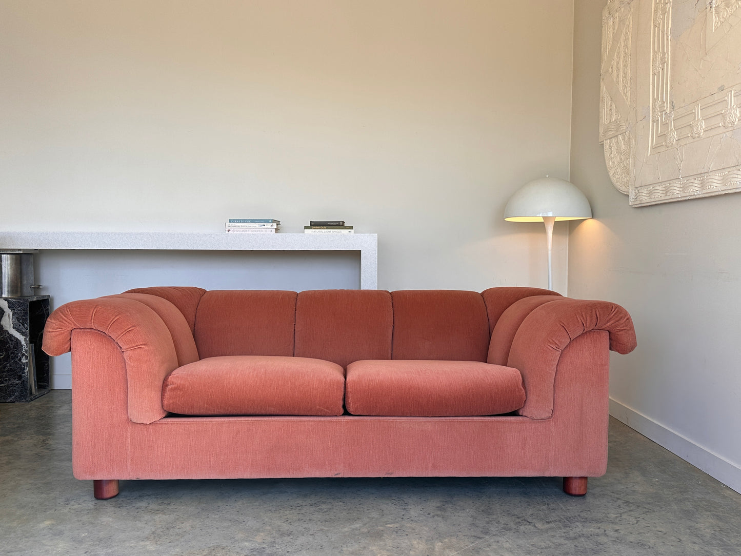 Vintage Dusty Pink Custom Made Sofas, 80's