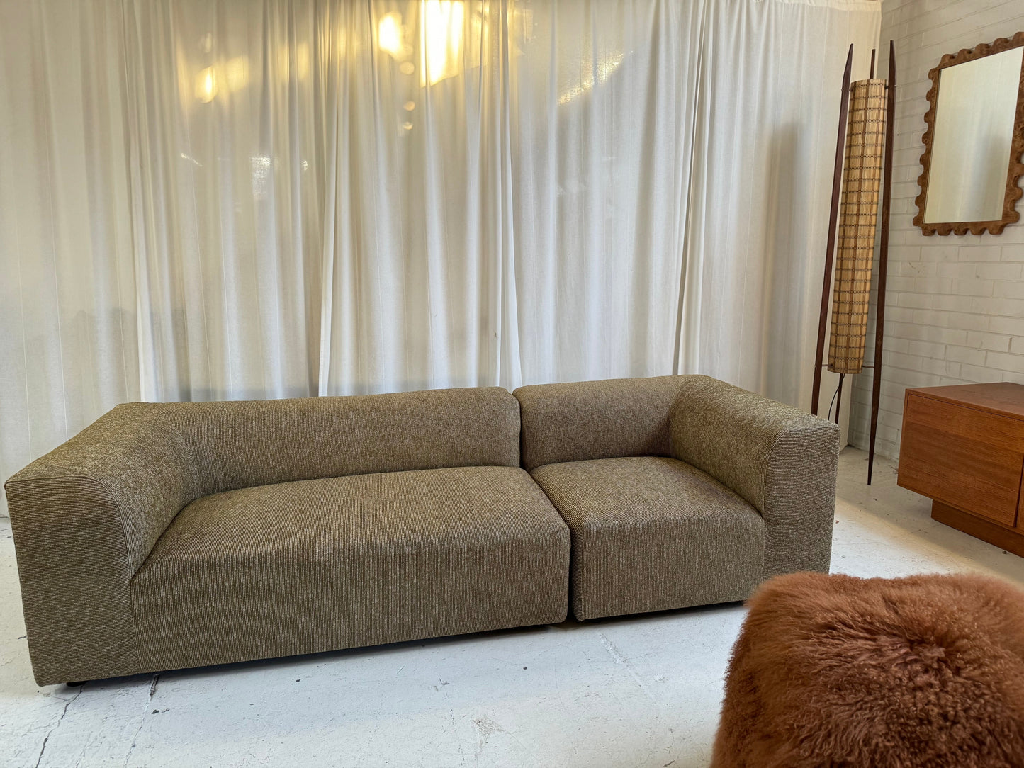 Bespoke Vintage Olive Modular Sofa Set