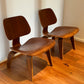 - Set of Two Herman Miller Eames LCW Walnut Lounge Chairs