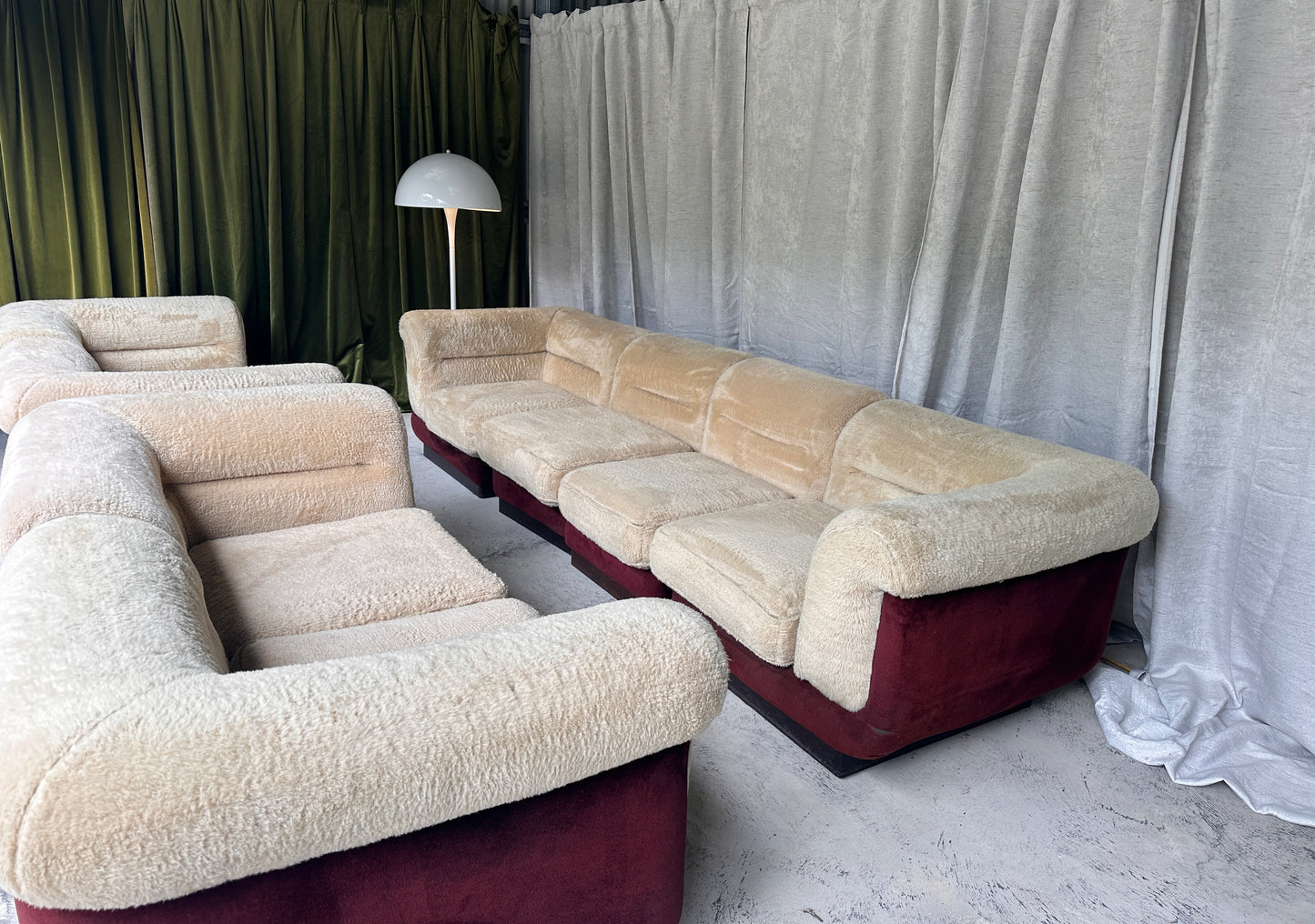 Vintage 8 Piece Fluffy Vanderoza Modular Sofa, 70’s