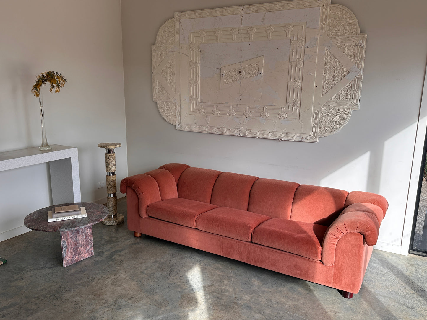Vintage Dusty Pink Custom Made Sofas, 80's