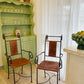 Spanish Wrought Iron & Leather Chairs