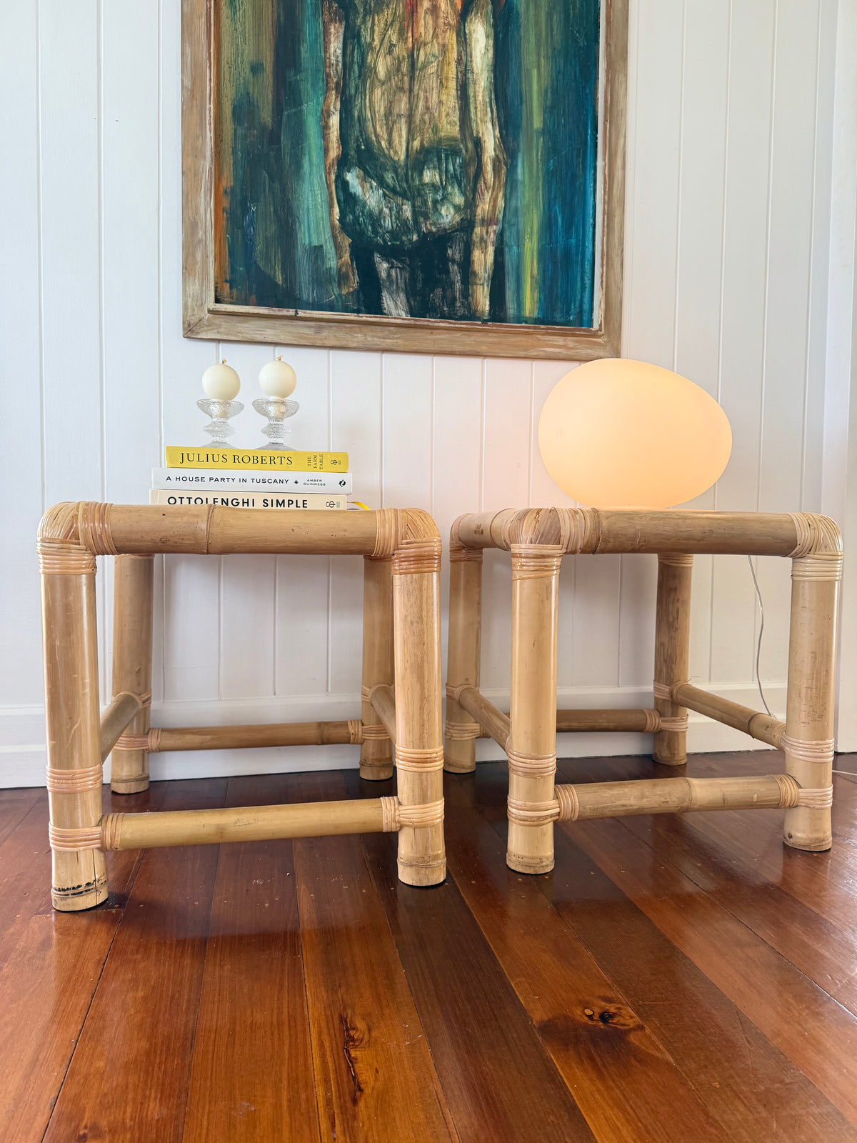 Pair of Bamboo Side Tables
