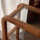 Vintage Glass and Wicker Console Table