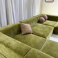 Bespoke Large Olive Velvet Modular Sofa Set