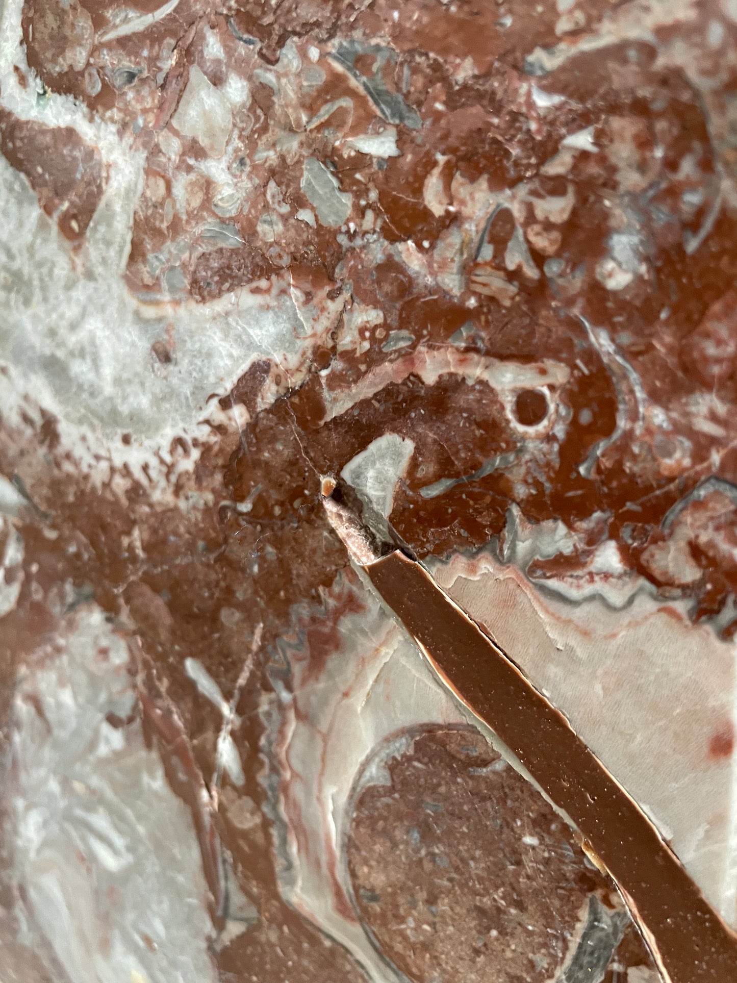 Rosso Bilbao Marble Dining Table