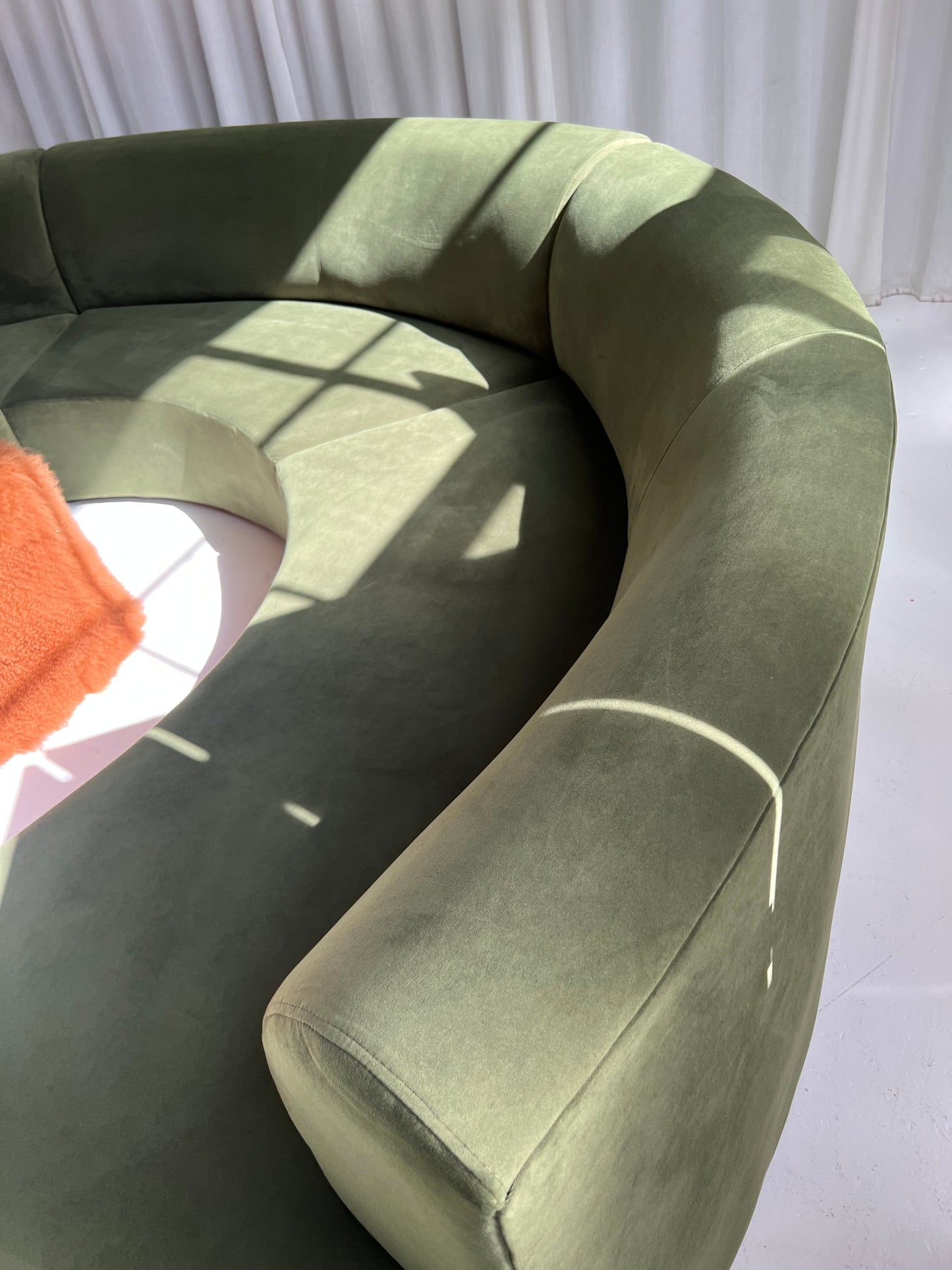 Bespoke Green Curved Modular Sofa