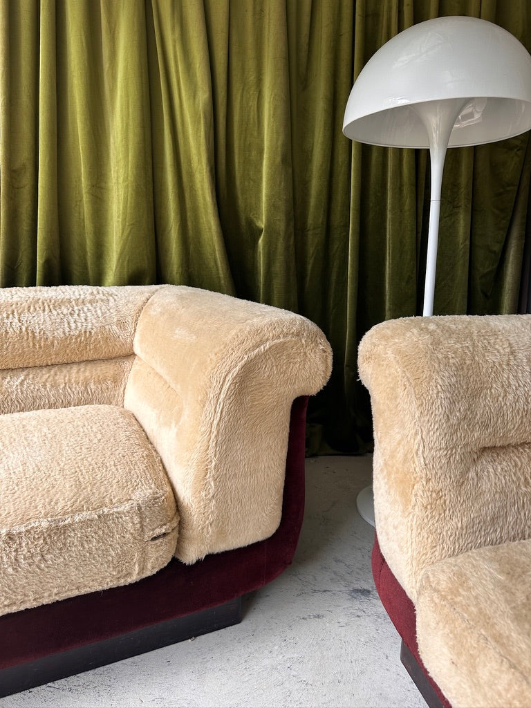 Vintage 8 Piece Fluffy Vanderoza Modular Sofa, 70’s