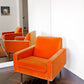Pair Orange Velvet Parker Armchairs