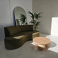 Green Velvet Curved Sofa