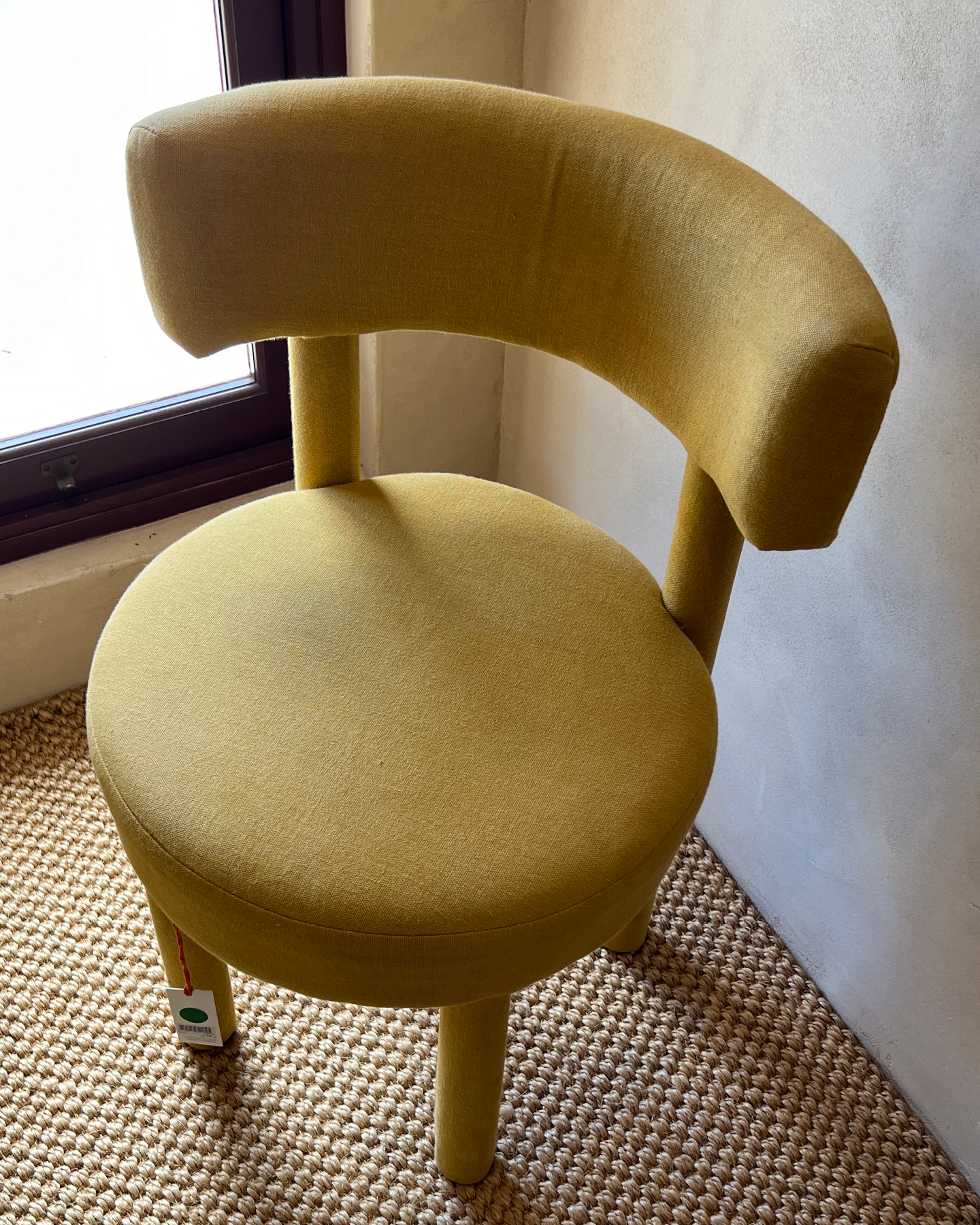 Set of Four Linen Dining Chairs