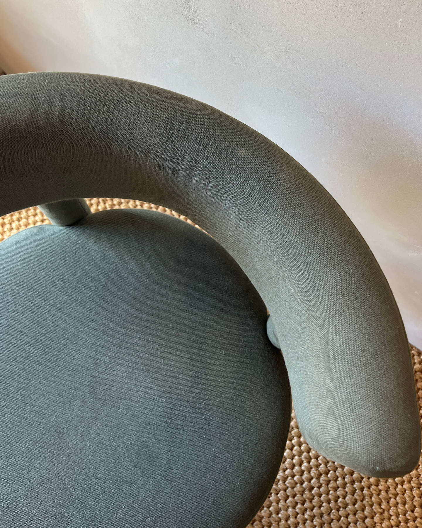 Set of Four Linen Dining Chairs