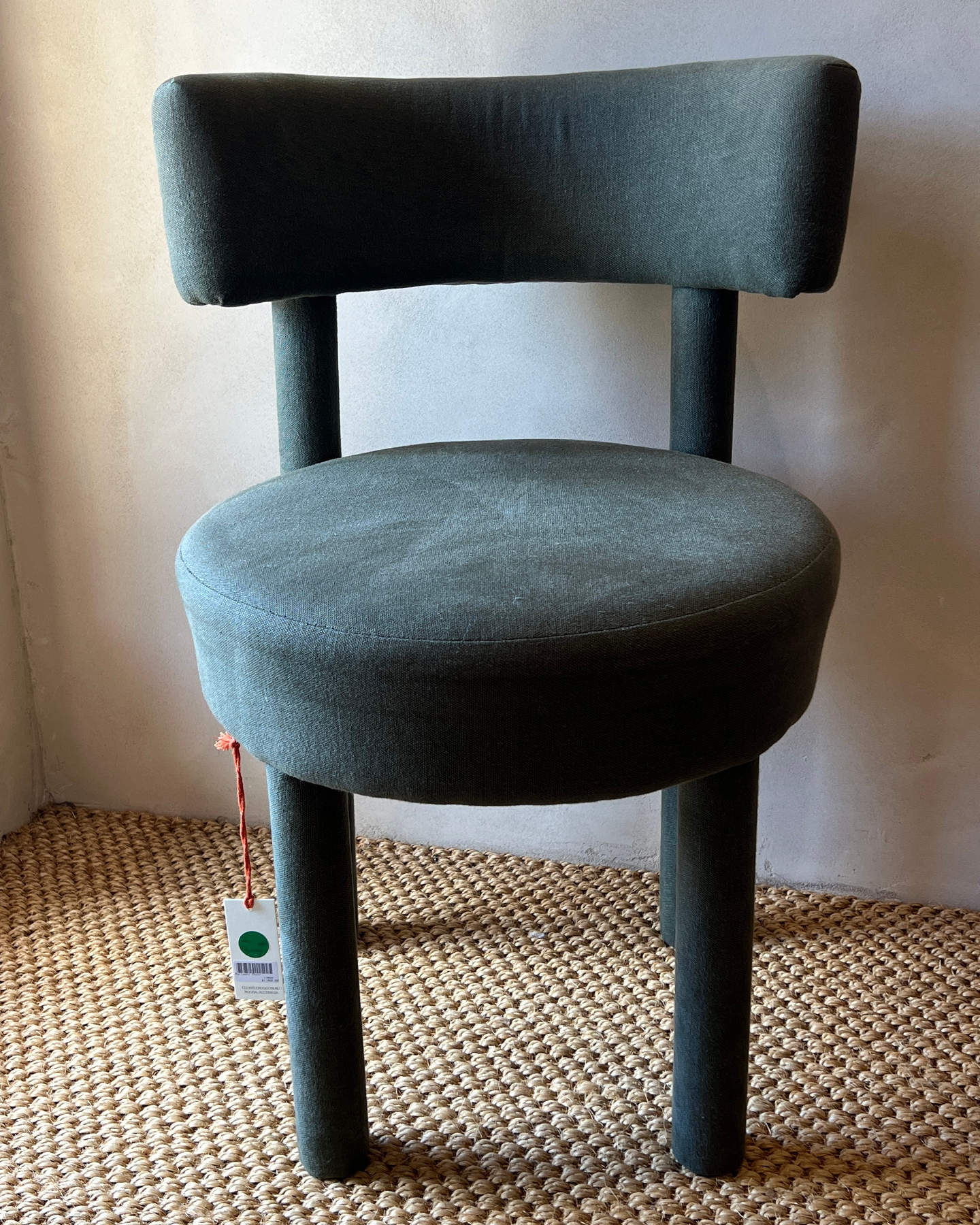 Set of Four Linen Dining Chairs