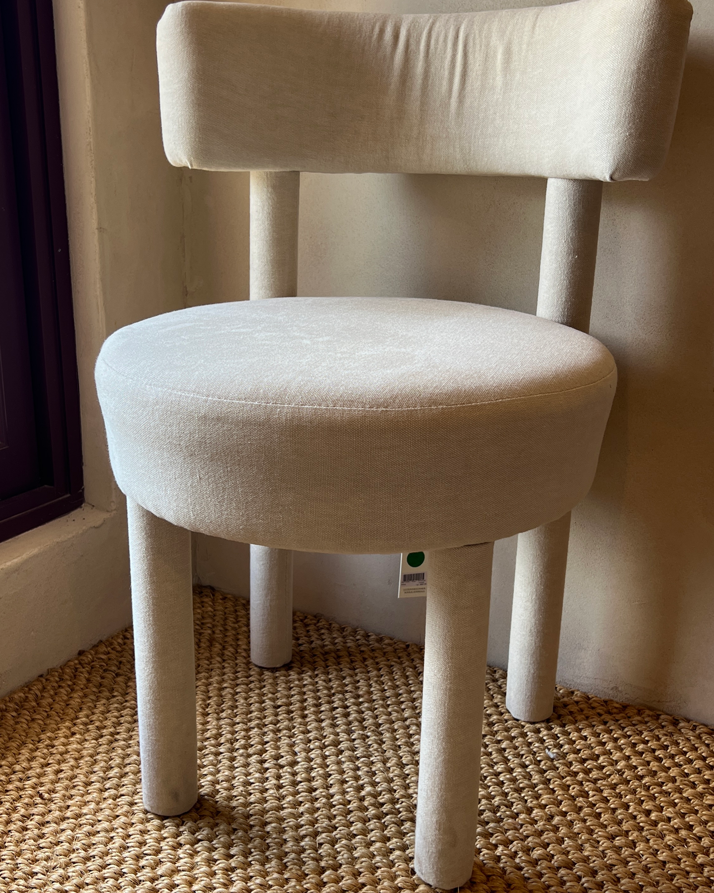 Set of Four Linen Dining Chairs