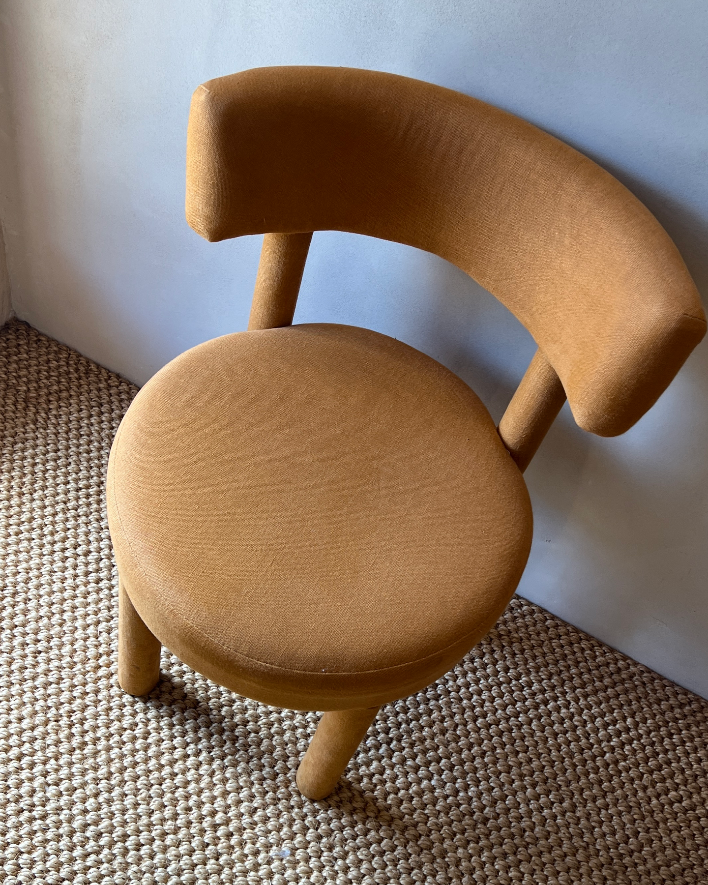 Set of Four Linen Dining Chairs