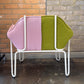 Two-Tone Bouclé Lounge Chair in Pink & Olive (2 Available)